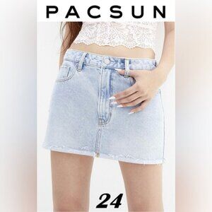 PacSun - Ladies, Low-Rise Denim Mini Skirt - Medium Indigo. Size: 24(US). (1603)